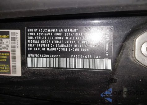 2013 Volkswagen Gti 2-Door Autobahn z USA, uszkodzony, nr VIN WVWFD7AJXDW086953